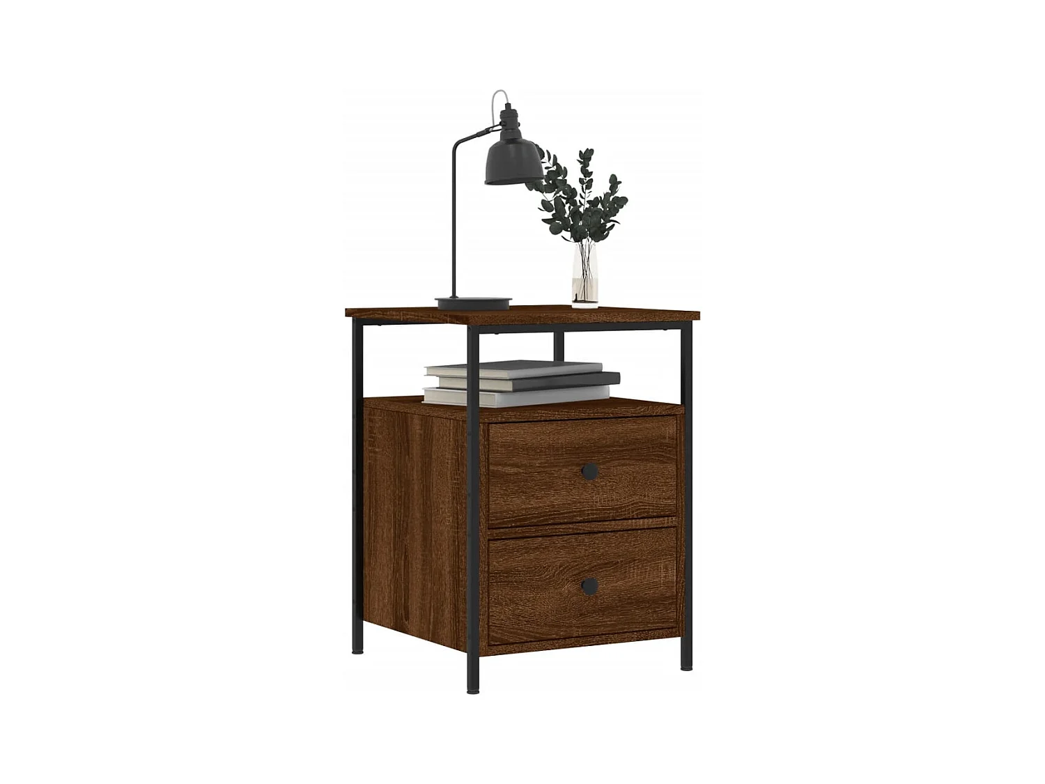 Table de chevet chêne marron 44x45x60 cm bois d'ingénierie