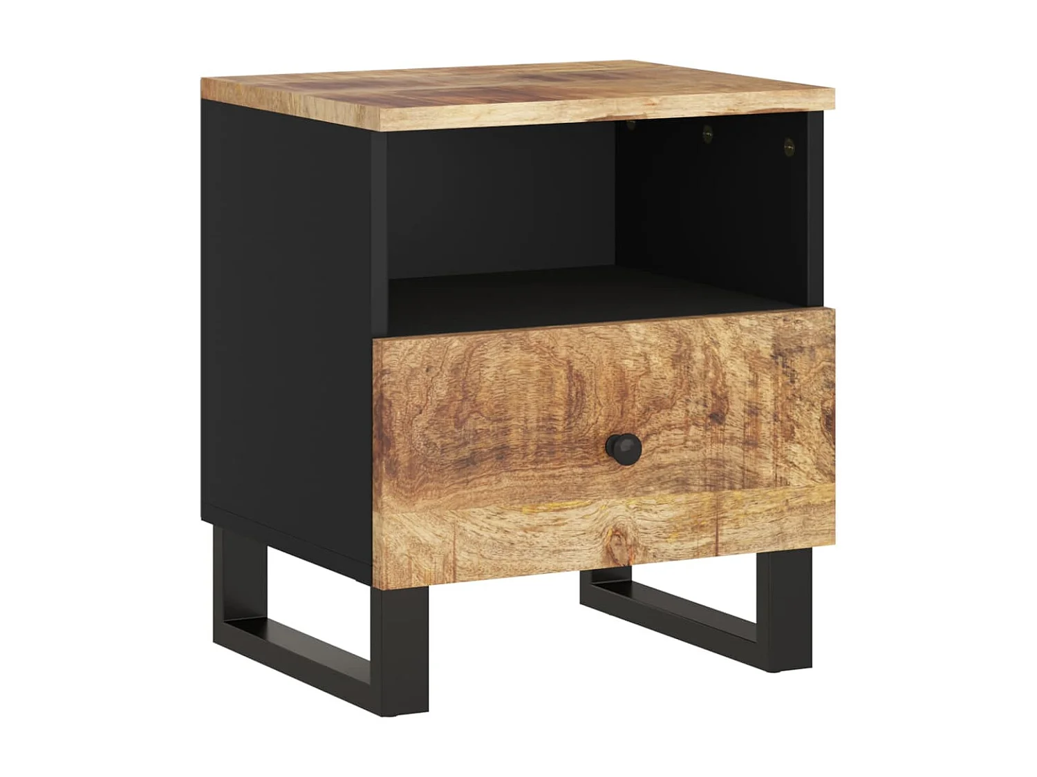 Table de chevet Bois de manguier solide et bois d'ingénierie