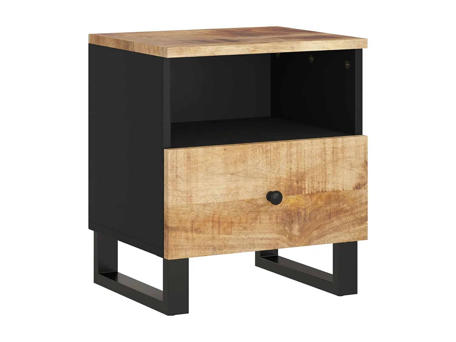 Table de chevet Bois de manguier solide et bois d'ingénierie