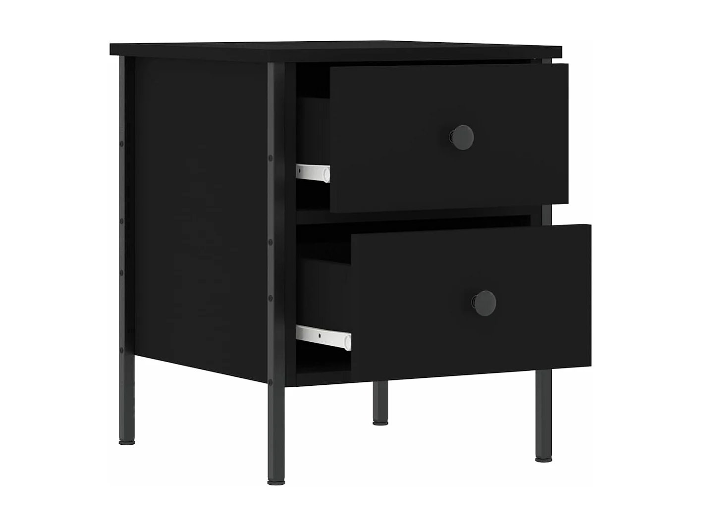 Table de chevet noir 40x42x50 cm bois d’ingénierie