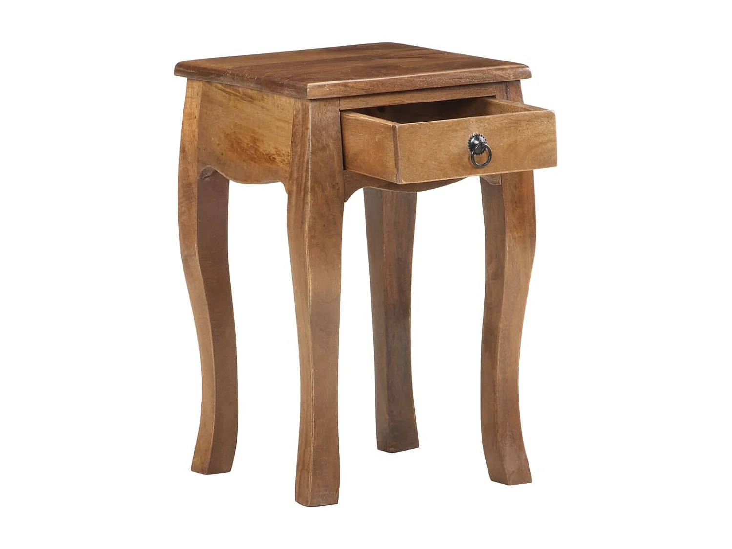 Mesita de noche de madera maciza de mango 28x28x46 cm