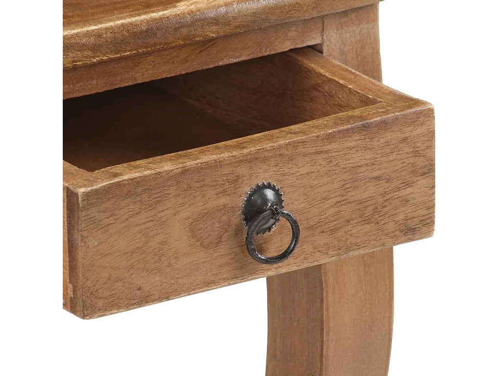 Mesita de noche de madera maciza de mango 28x28x46 cm