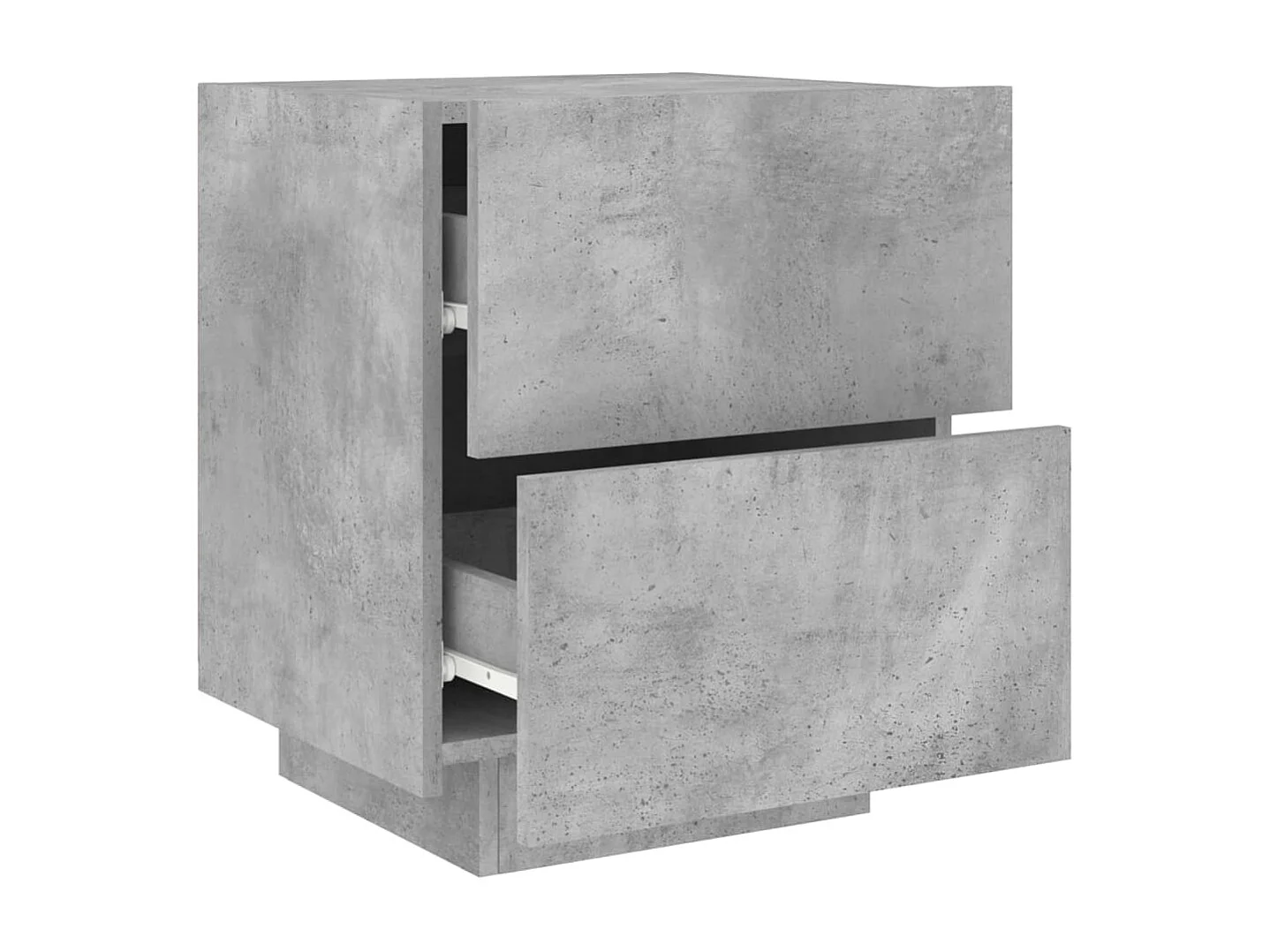 Mesita de noche con luces LED madera ingeniería gris hormigón