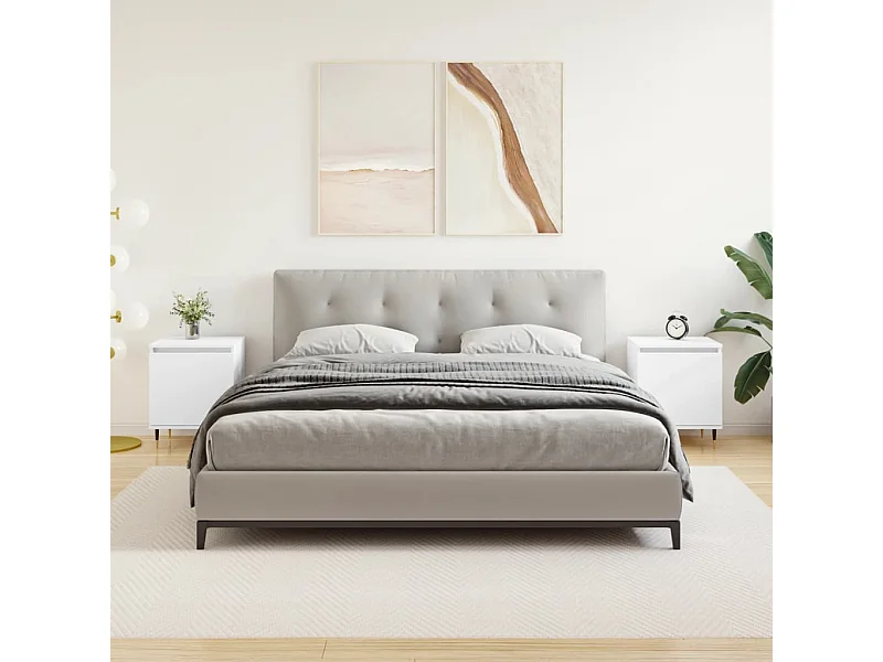 Mesas de cabeceira 2peças 40x30x50 cm derivados de madeira branco