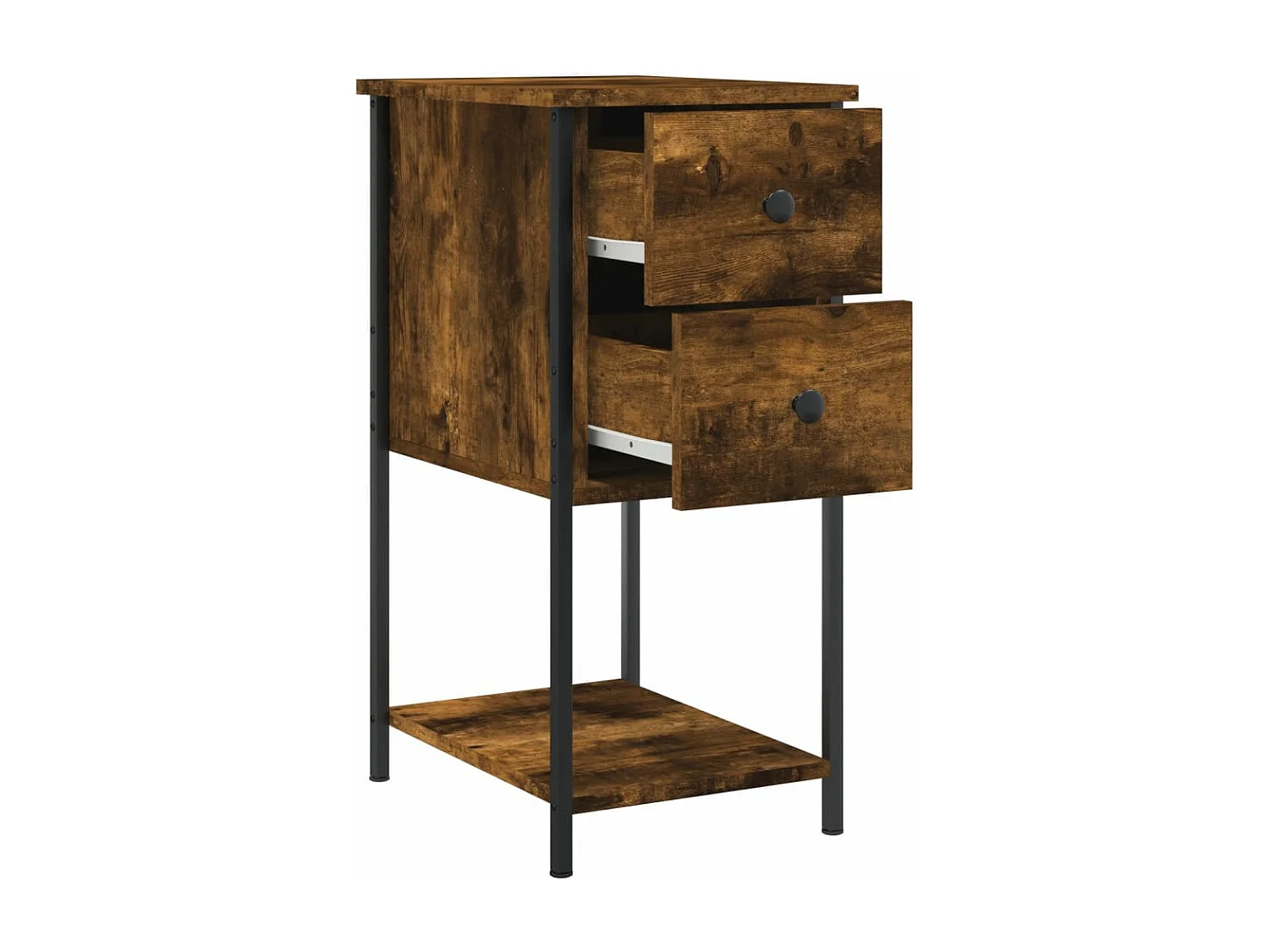 Tables de chevet 2 pièces chêne fumé 32x42x70 cm bois d'ingénierie