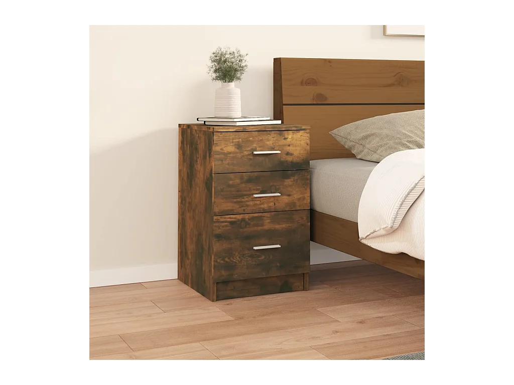 Table de chevet Chêne fumé 40x40x63 cm Bois d'ingénierie