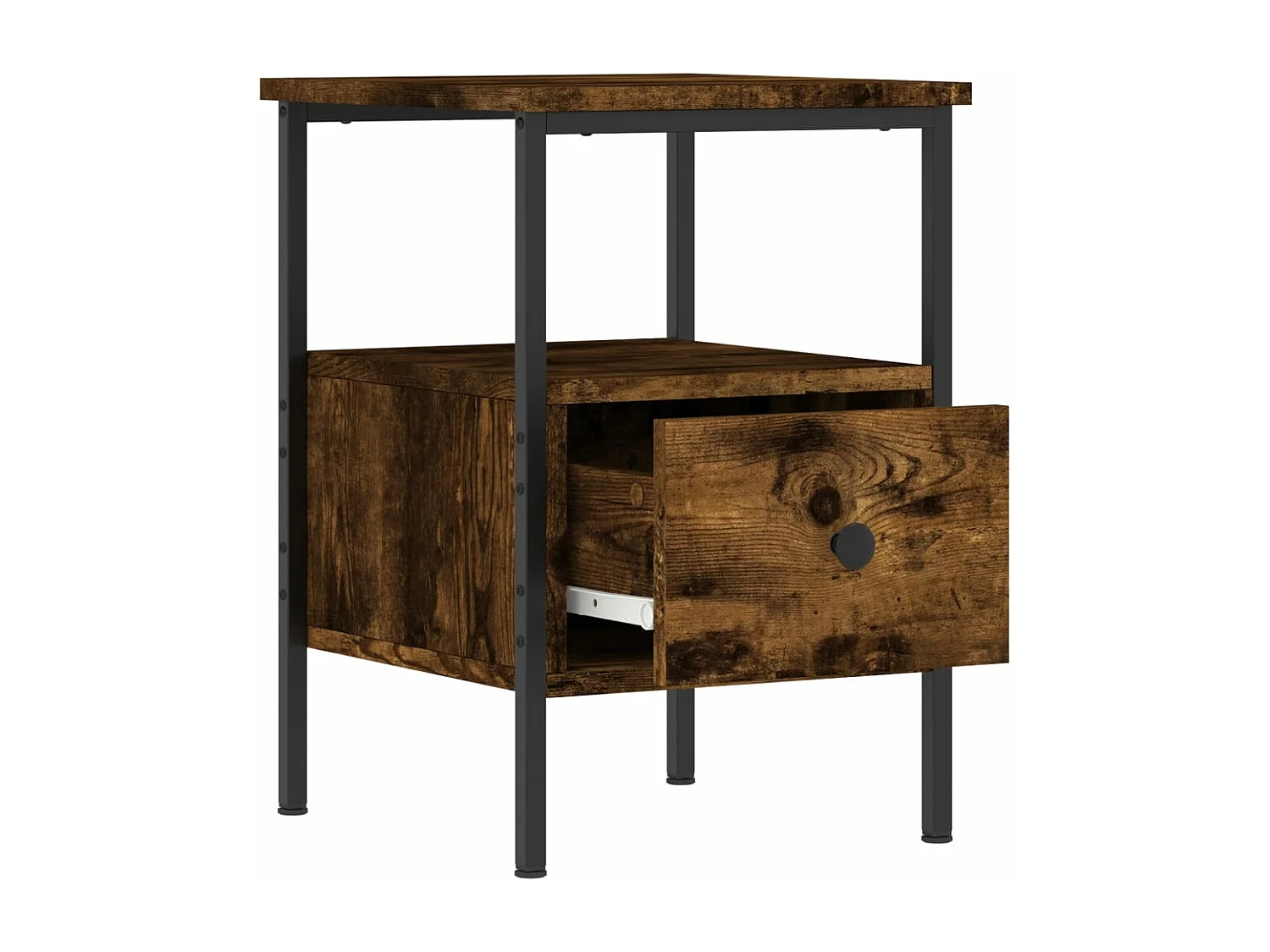 Table de chevet chêne fumé 34x36x50 cm bois d'ingénierie