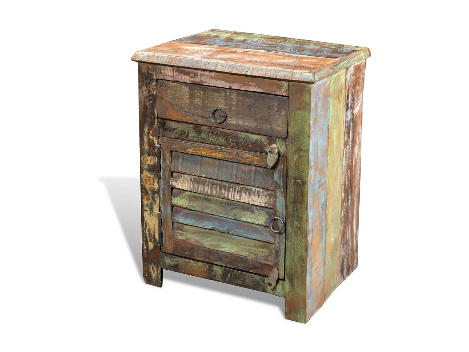 Table de coin avec 1 tiroir et 1 porte Bois de récupération