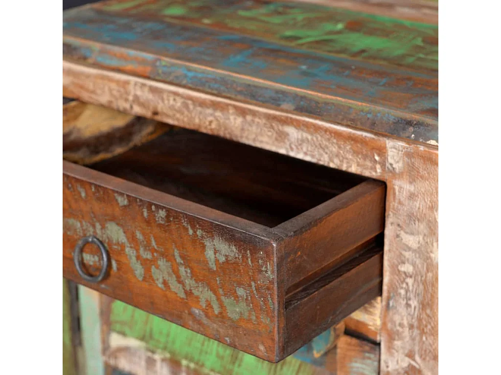 Table de coin avec 1 tiroir et 1 porte Bois de récupération