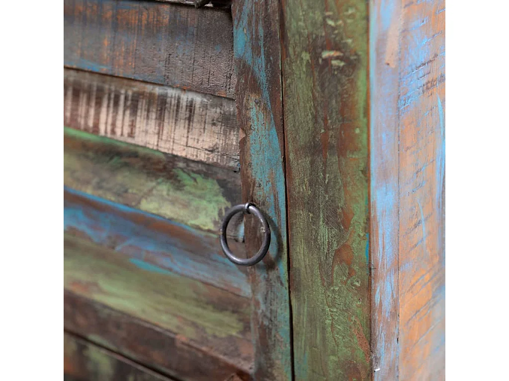 Table de coin avec 1 tiroir et 1 porte Bois de récupération