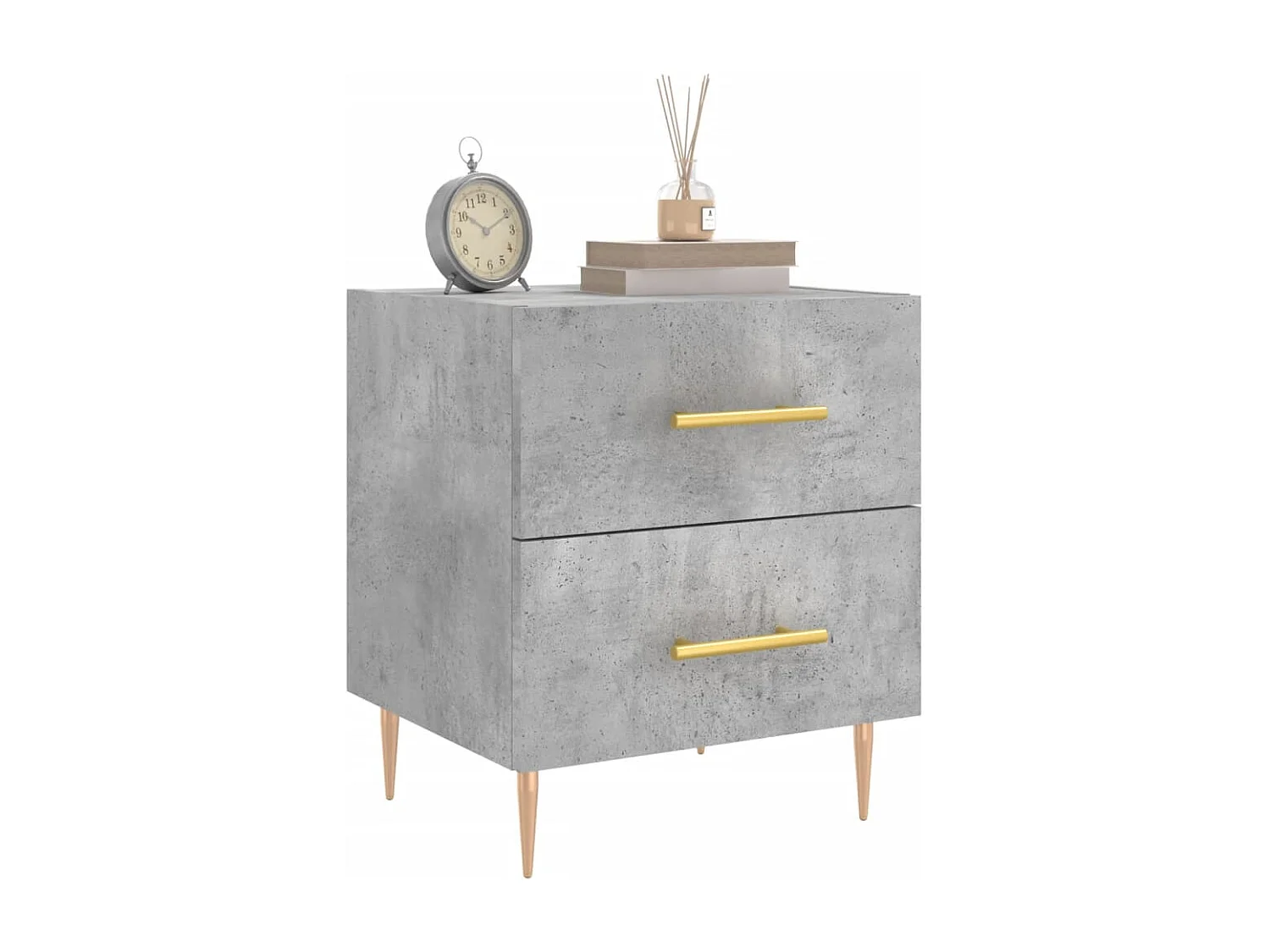 Table de chevet gris béton 40x35x47,5 cm bois d’ingénierie