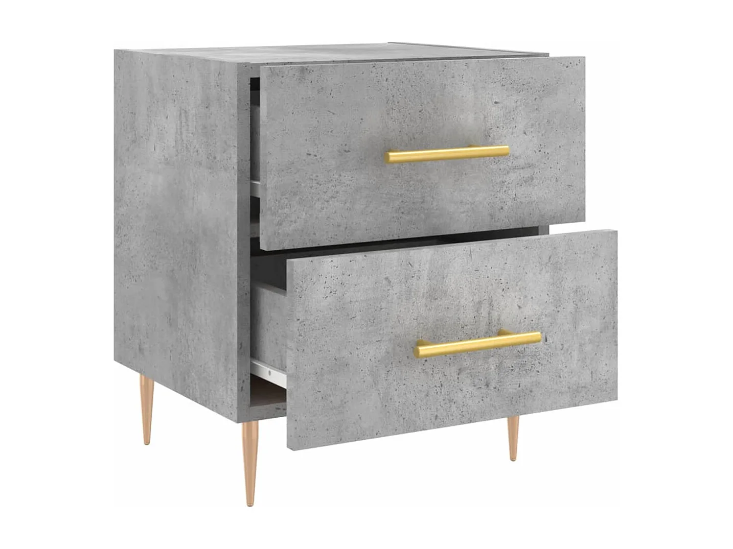 Mesita de noche madera ingeniería gris hormigón 40x35x47,5 cm