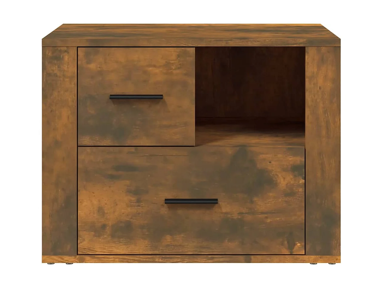 Mesita de noche madera contrachapada roble ahumado 60x36x45 cm