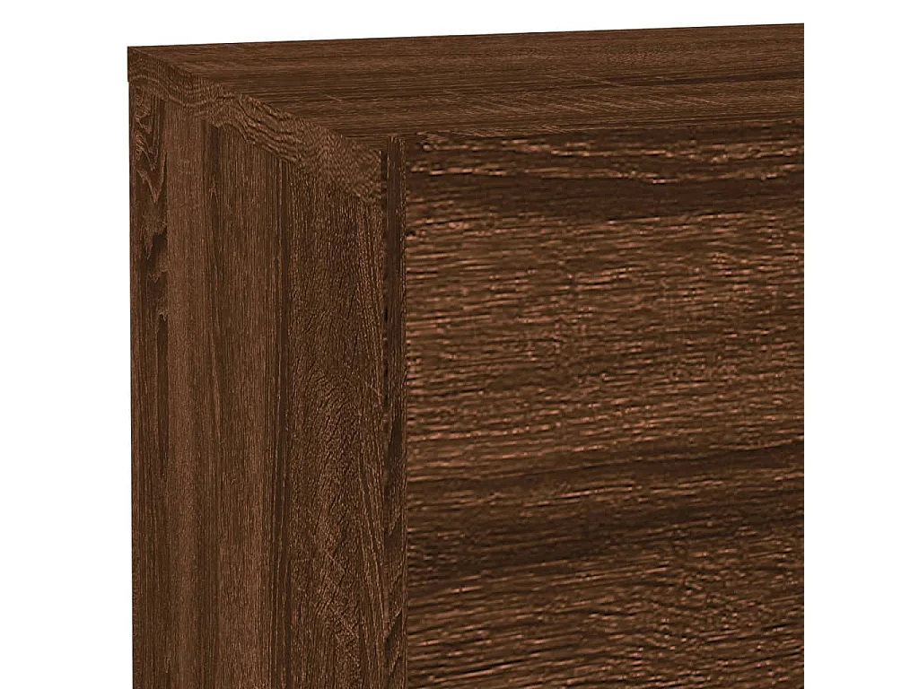 Table de chevet avec lumières LED chêne marron 70x36x40,5 cm