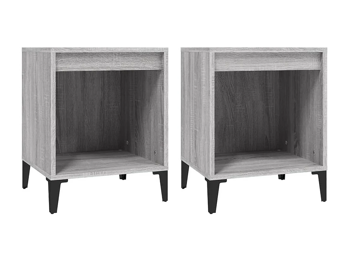 Tables de chevet 2 pièces Sonoma gris 40x35x50 cm