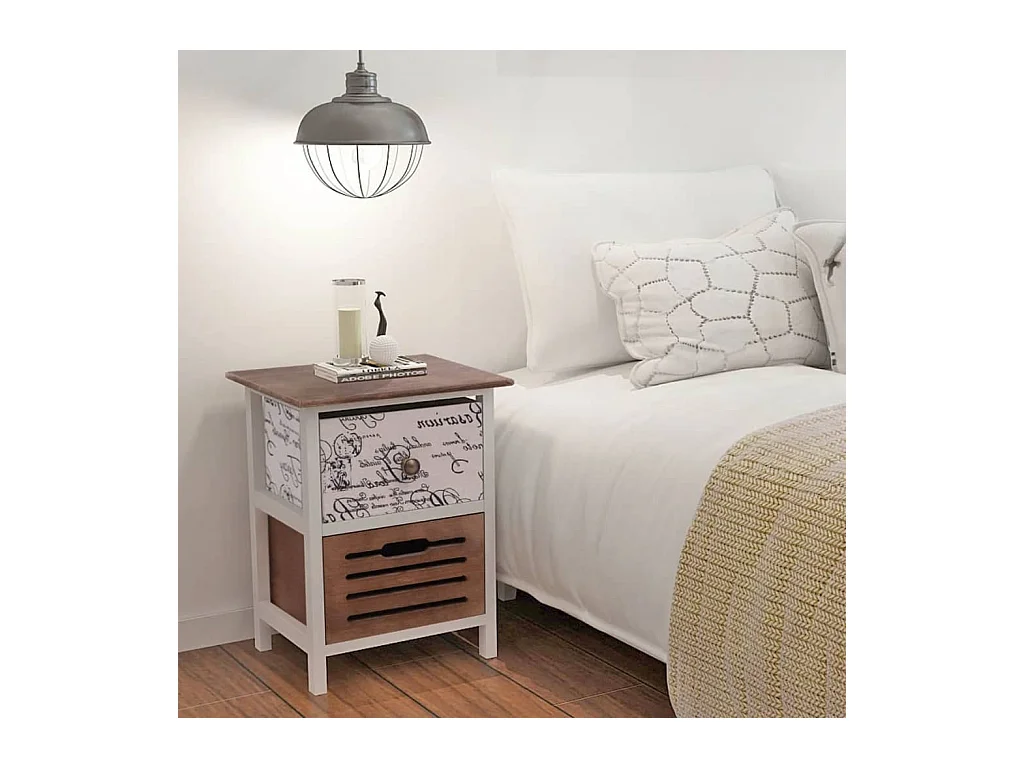 Tables de chevet 2 pièces en bois