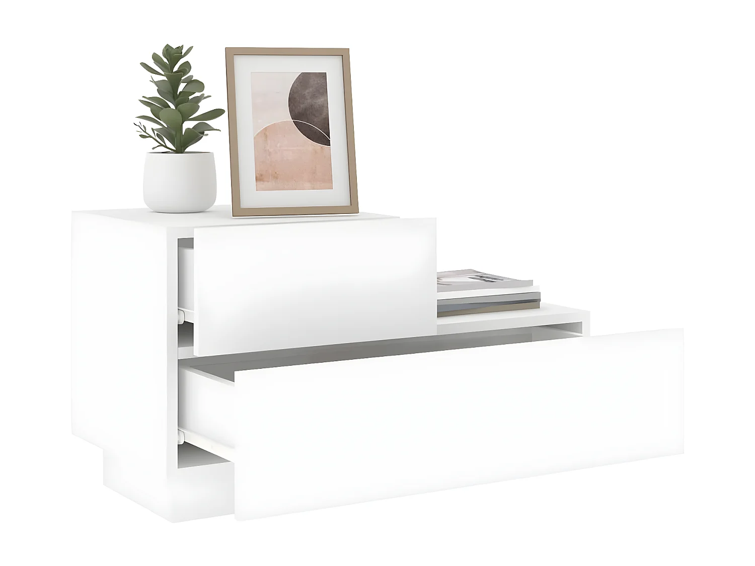 Nachtkastje met LED-verlichting 70x36x40,5 cm wit