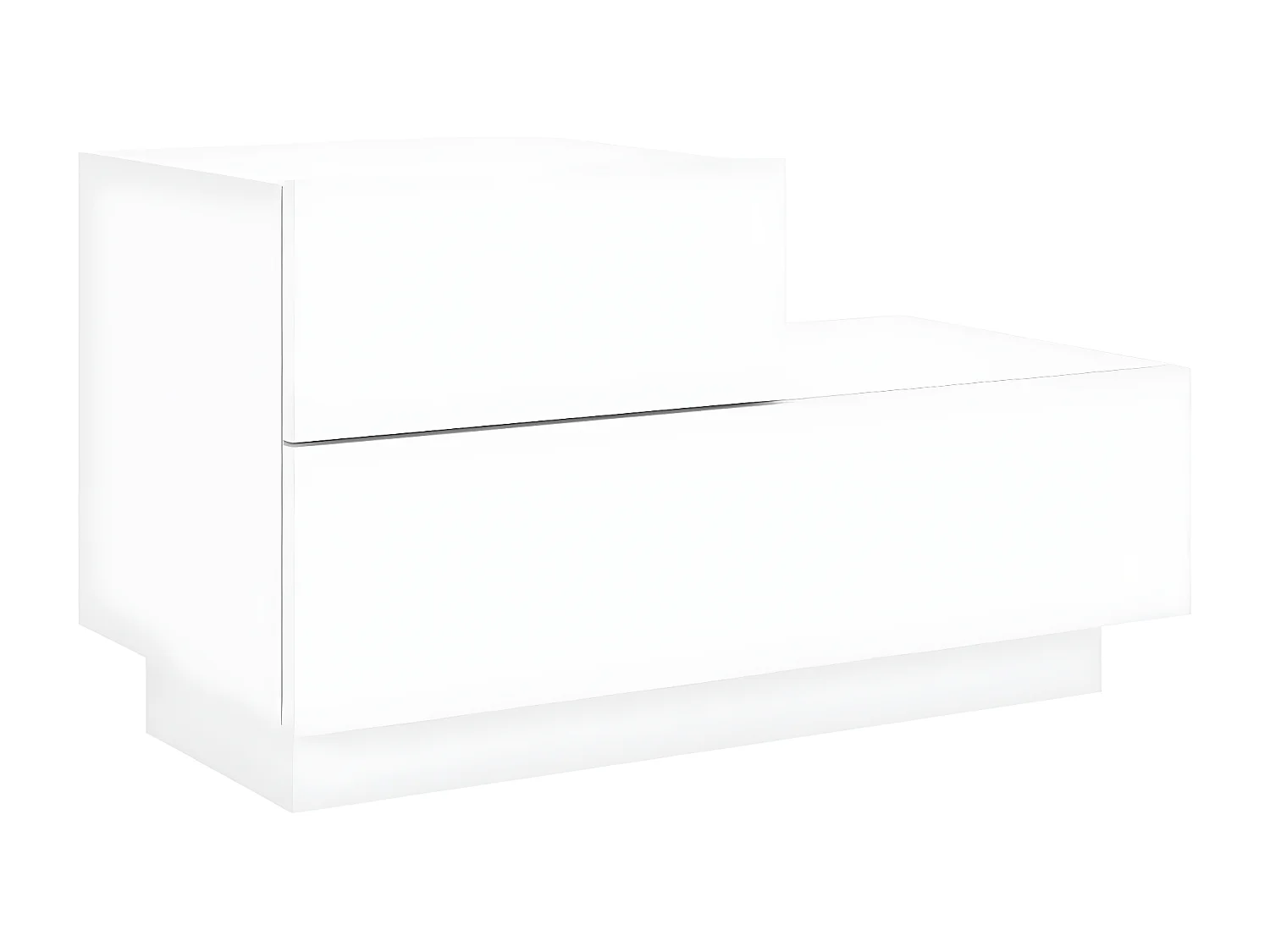 Table de chevet avec lumières LED blanc 70x36x40,5 cm