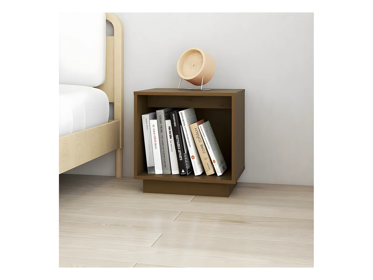 Table de chevet Marron miel 40x30x40 cm Bois de pin solide