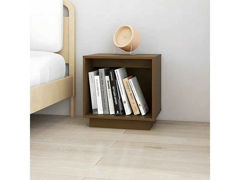 Table de chevet Marron miel 40x30x40 cm Bois de pin solide