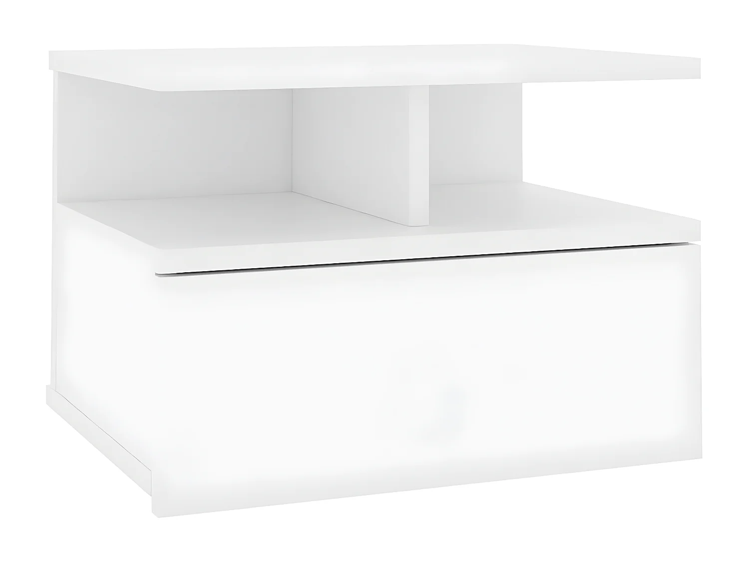 Mesita de noche flotante madera contrachapada blanco 40x31x27cm