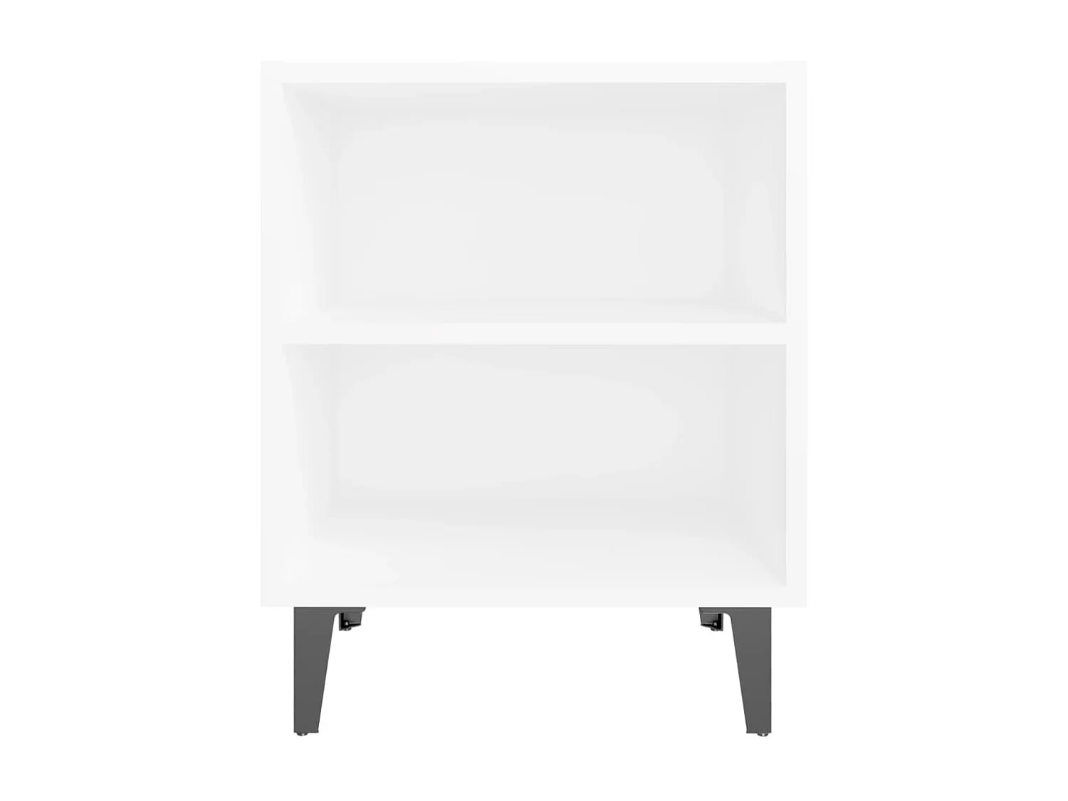 Tables de chevet avec pieds en métal 2 pièces Blanc 40x30x50 cm