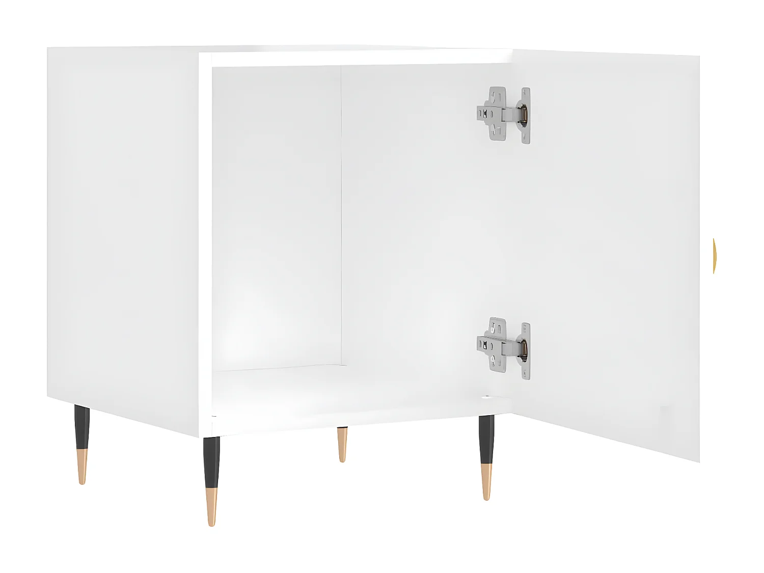 Tables de chevet 2 pièces blanc brillant 40x40x50 cm