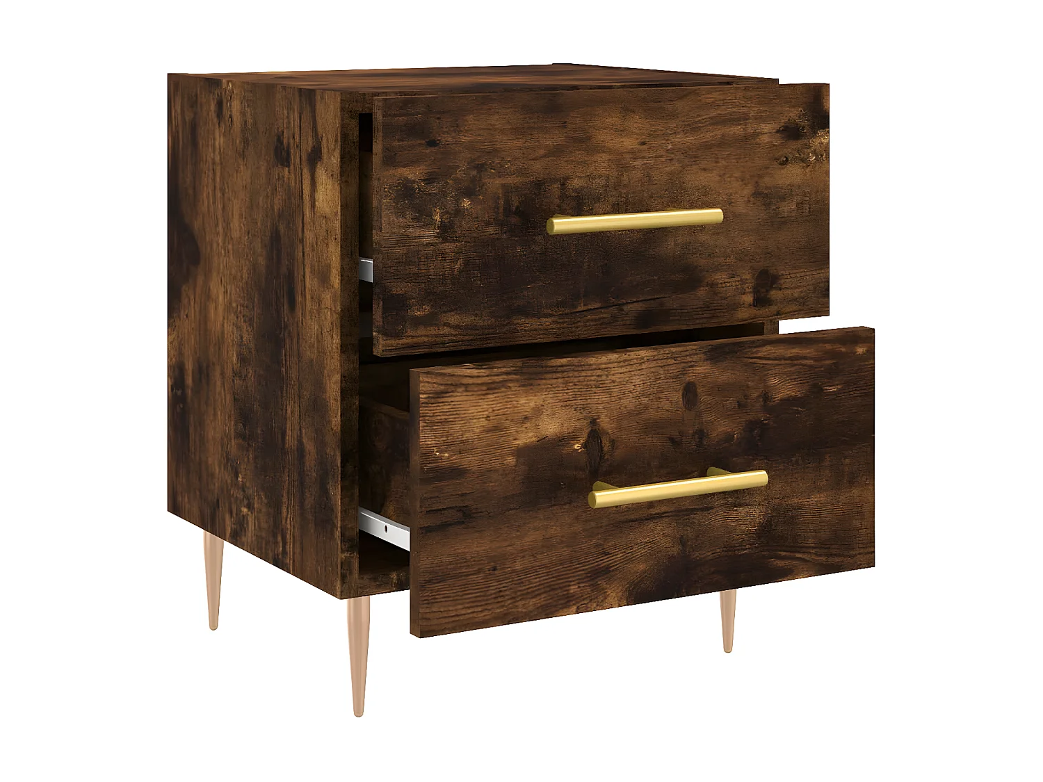 Tables de chevet 2pièces chêne fumé 40x35x47,5cm bois d’ingénierie