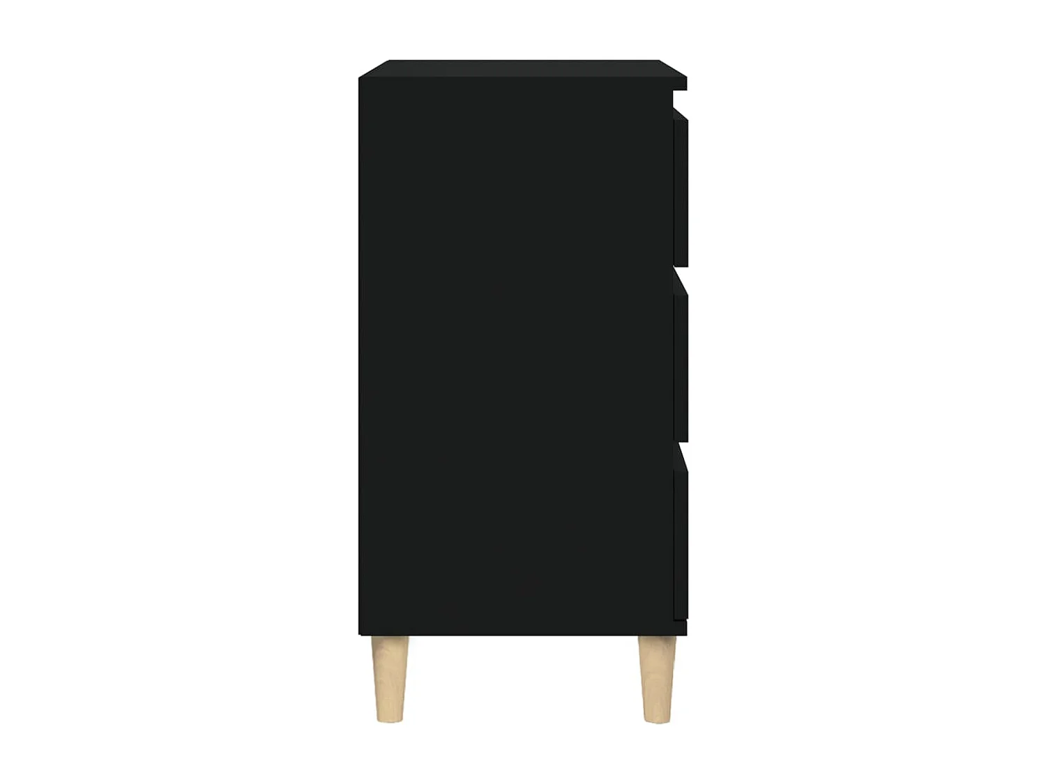 Mesita de noche madera contrachapada negro 40x35x70 cm