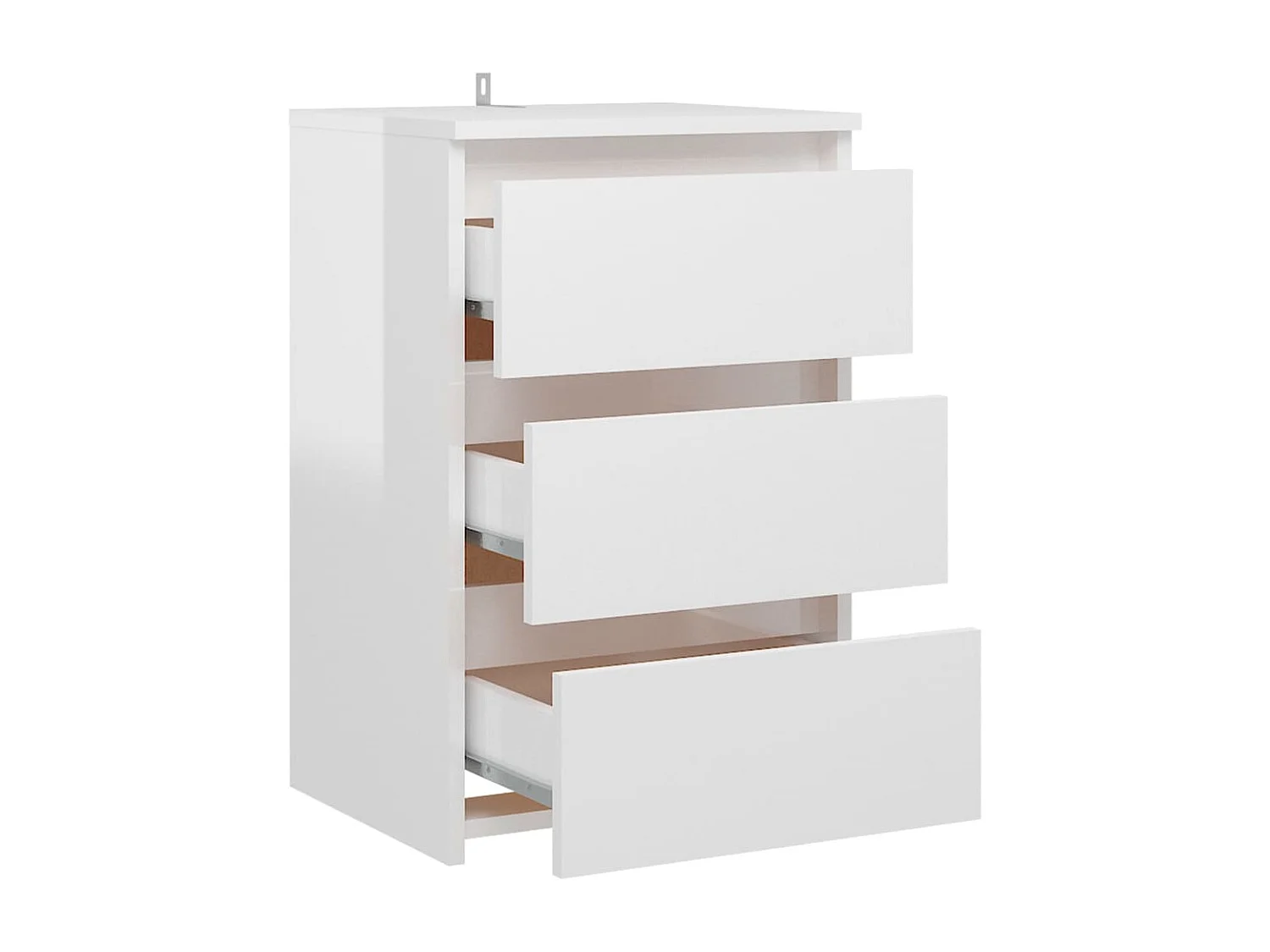 Mesas cabeceira 2 peças 40x35x62,5 cm contraplacado branco brilh.