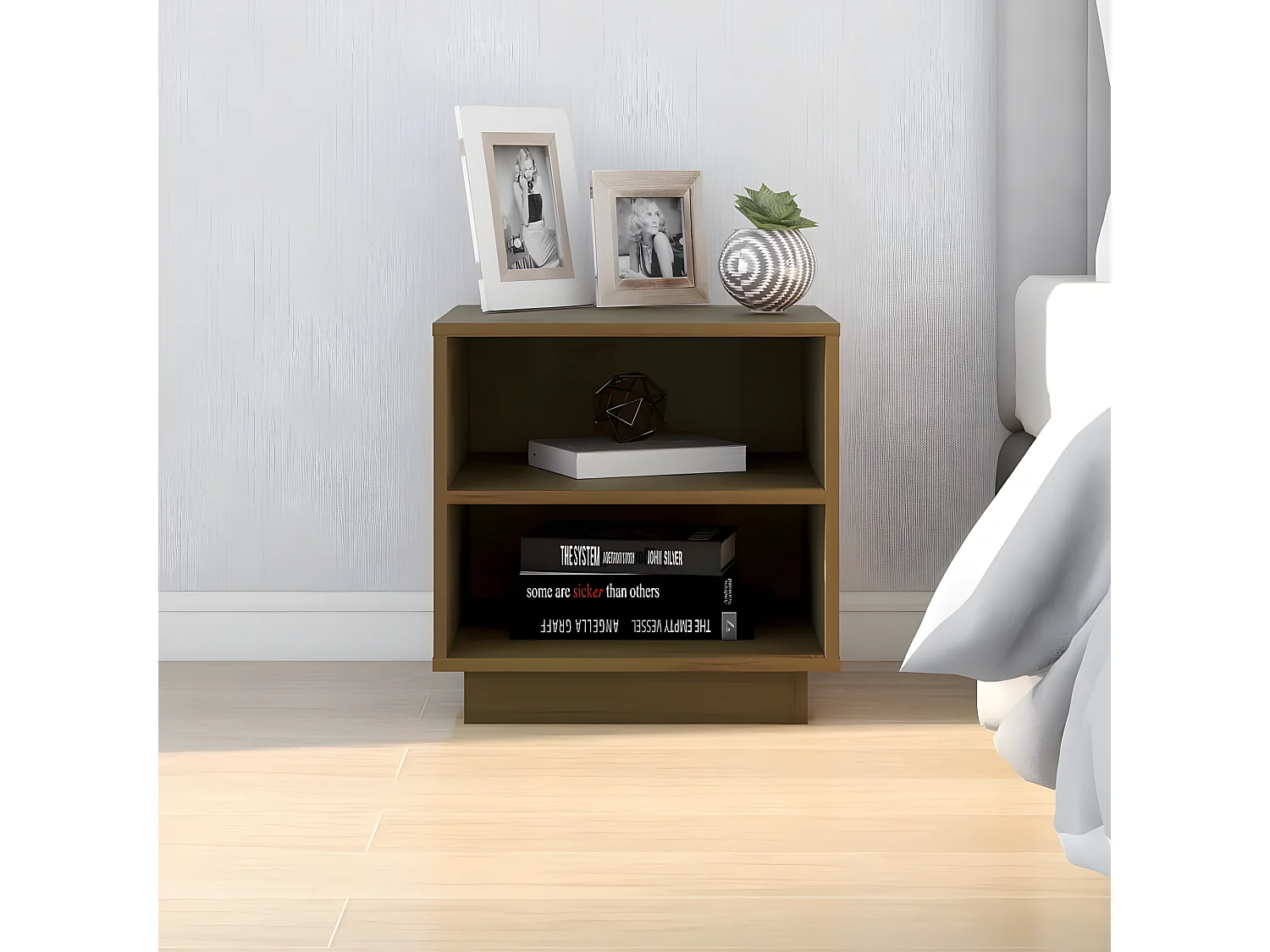 Table de chevet Marron miel 40x34x40 cm Bois de pin solide