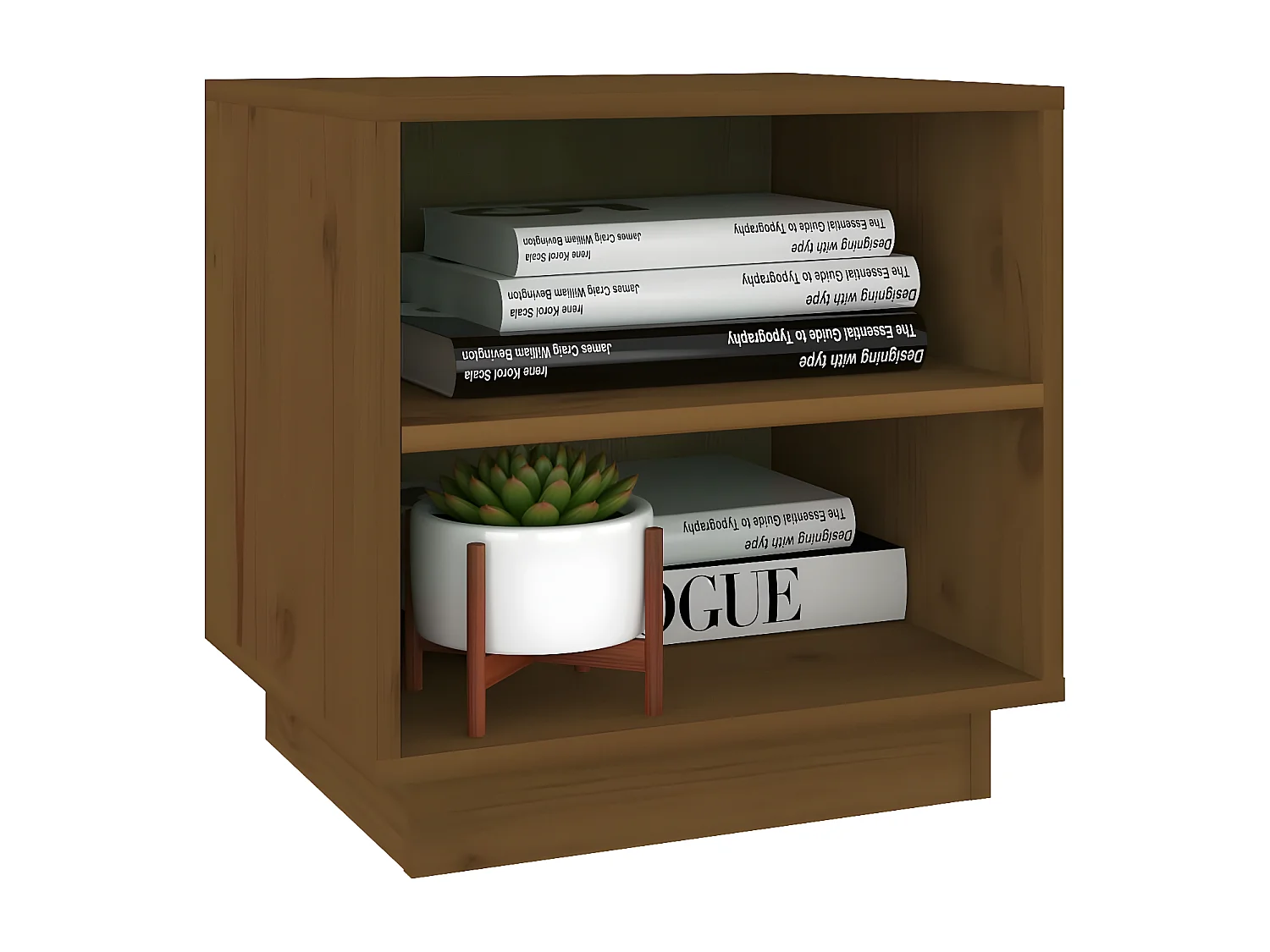 Table de chevet Marron miel 40x34x40 cm Bois de pin solide