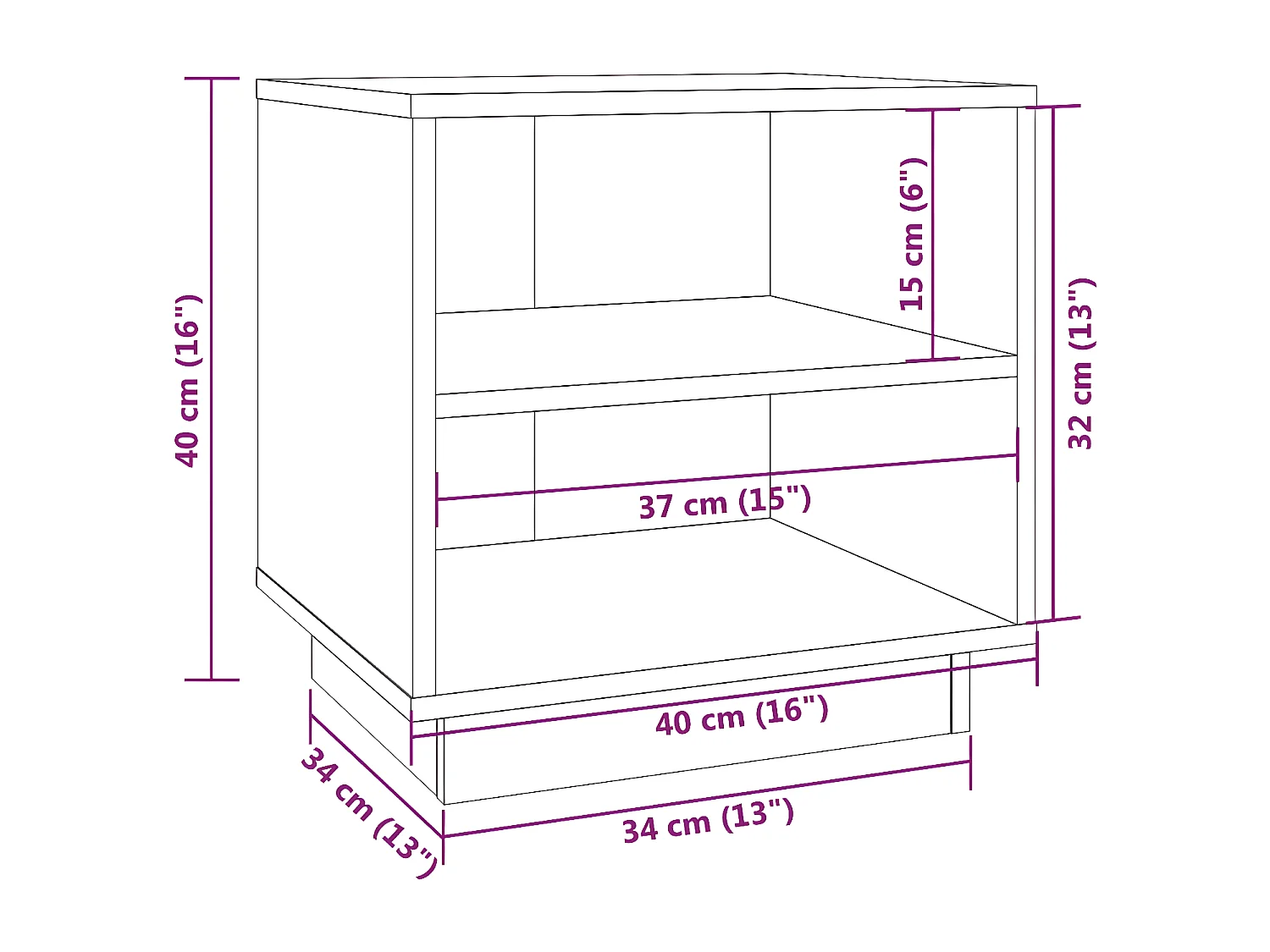 Table de chevet Marron miel 40x34x40 cm Bois de pin solide