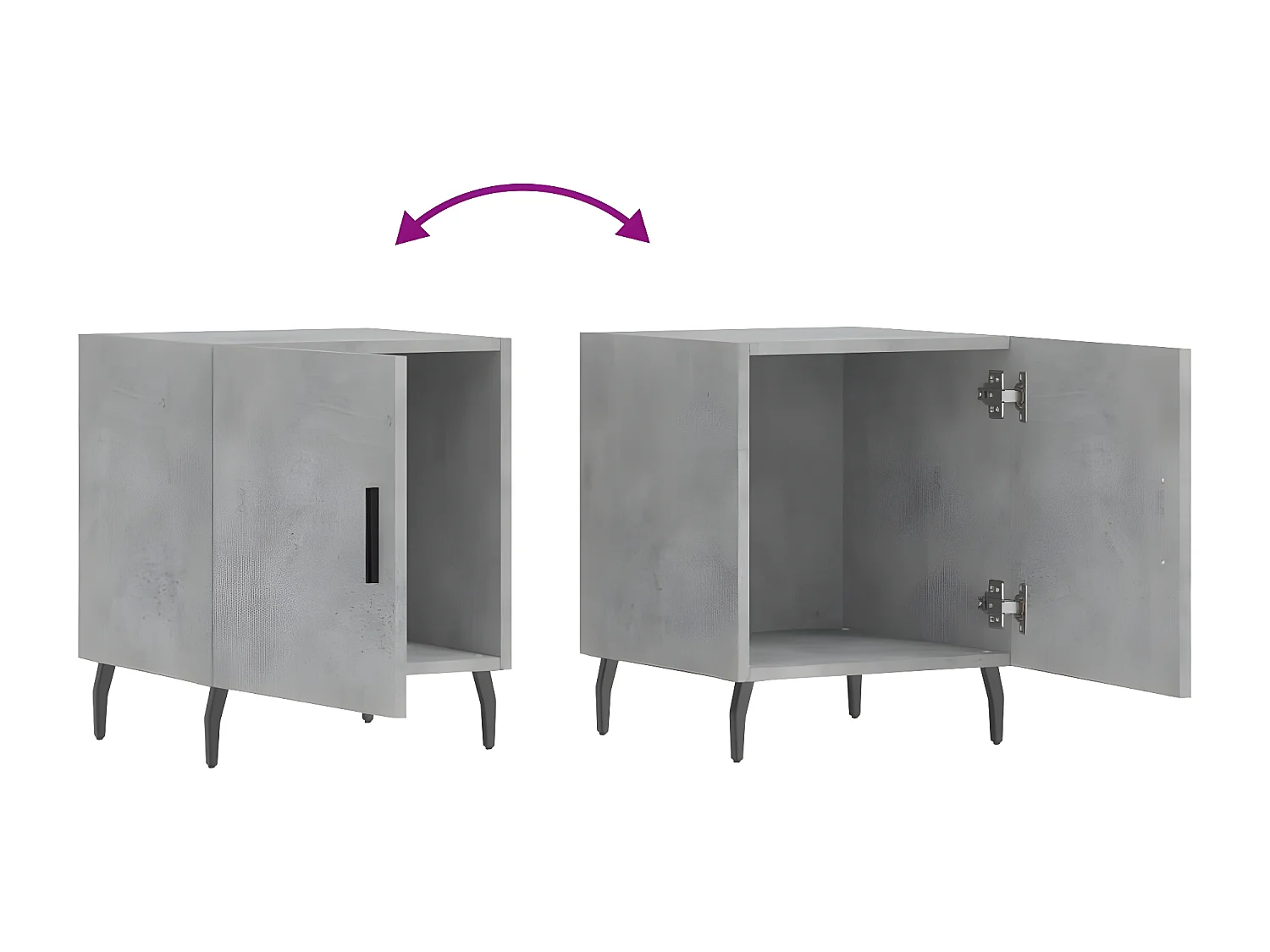 Table de chevet gris béton 40x40x50 cm bois d’ingénierie