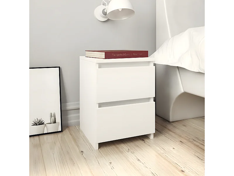 Table de chevet Blanc 30 x 30 x 40 cm Bois d'ingénierie