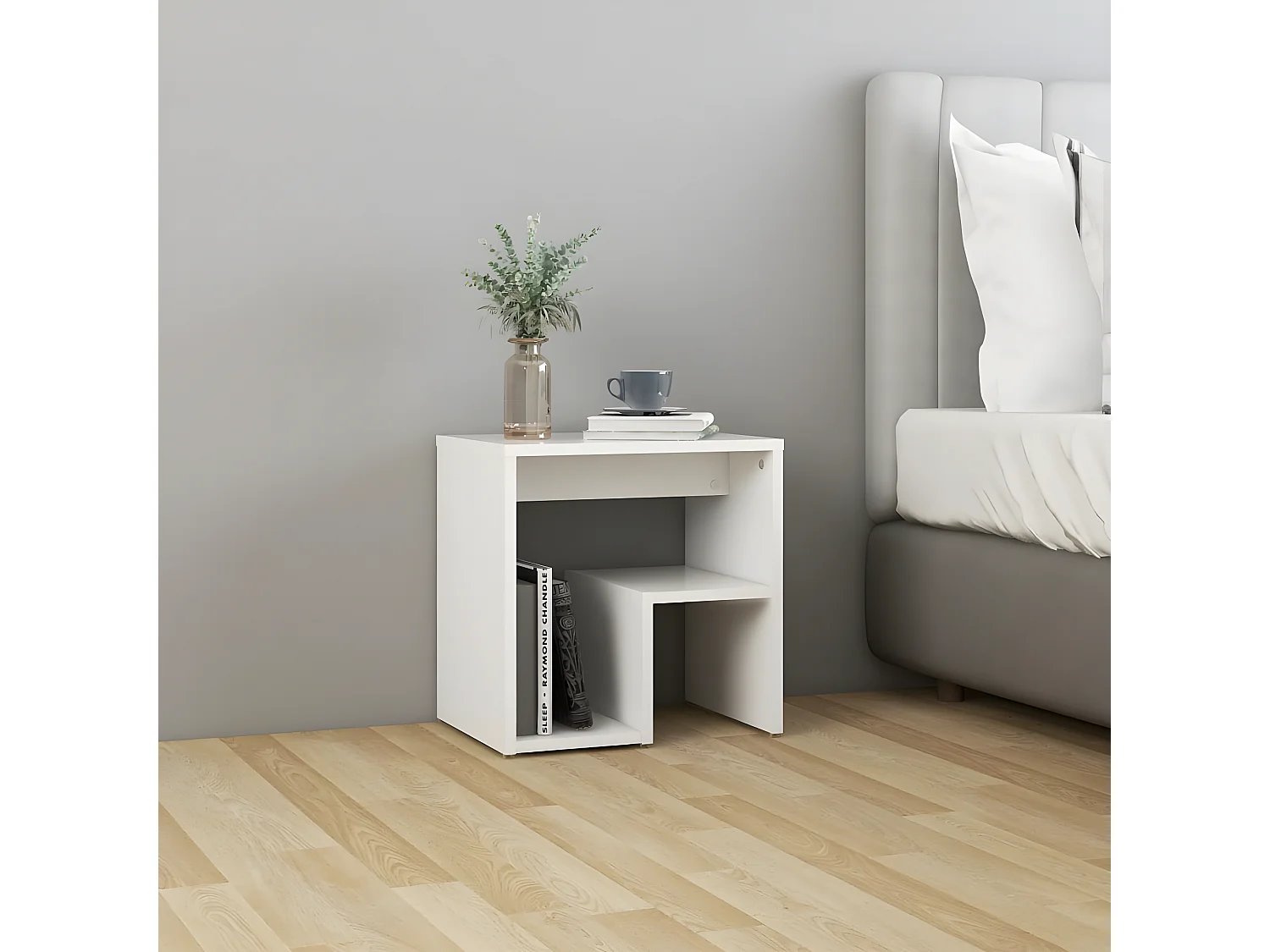 Tables de chevet 2 pièces Blanc 40x30x40 cm Aggloméré