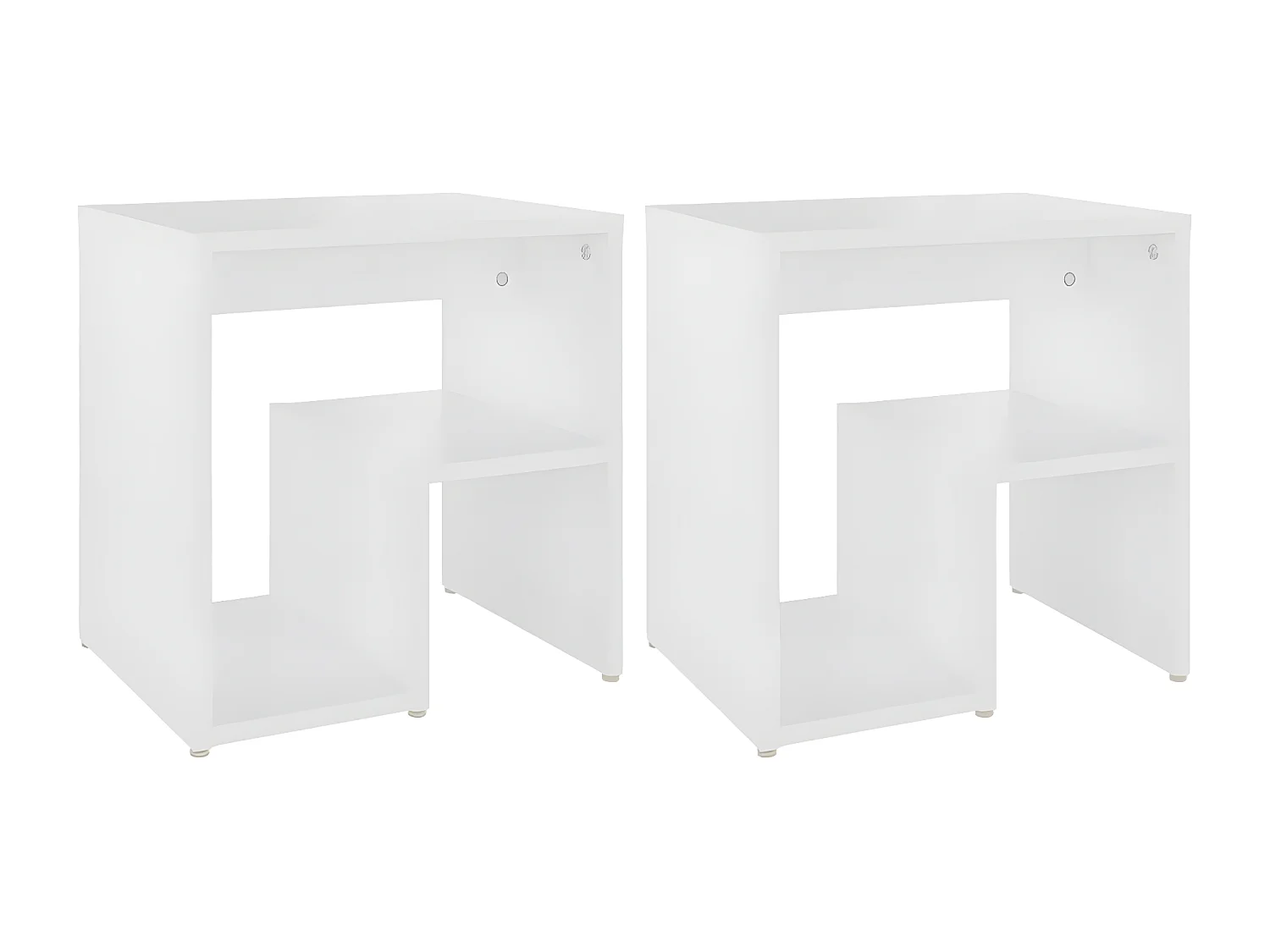 Tables de chevet 2 pièces Blanc 40x30x40 cm Aggloméré