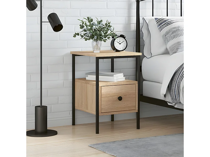 Table de chevet chêne sonoma 34x36x50 cm bois d'ingénierie