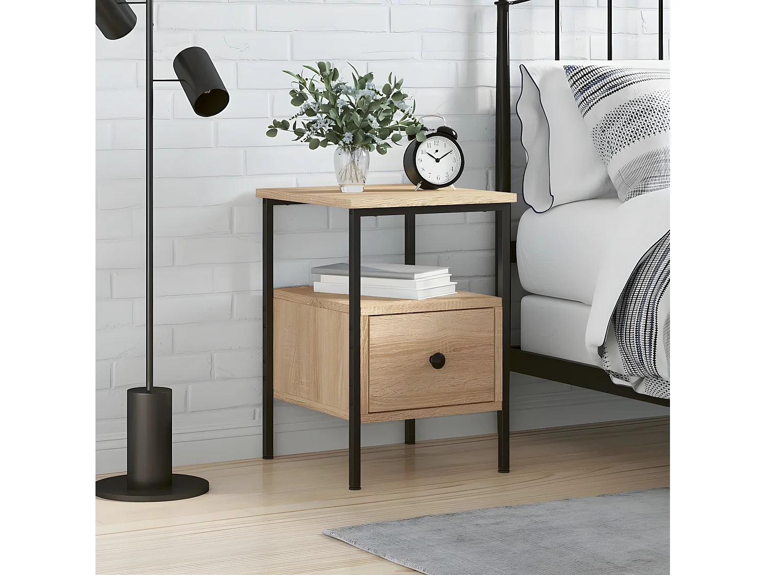 Table de chevet chêne sonoma 34x36x50 cm bois d'ingénierie