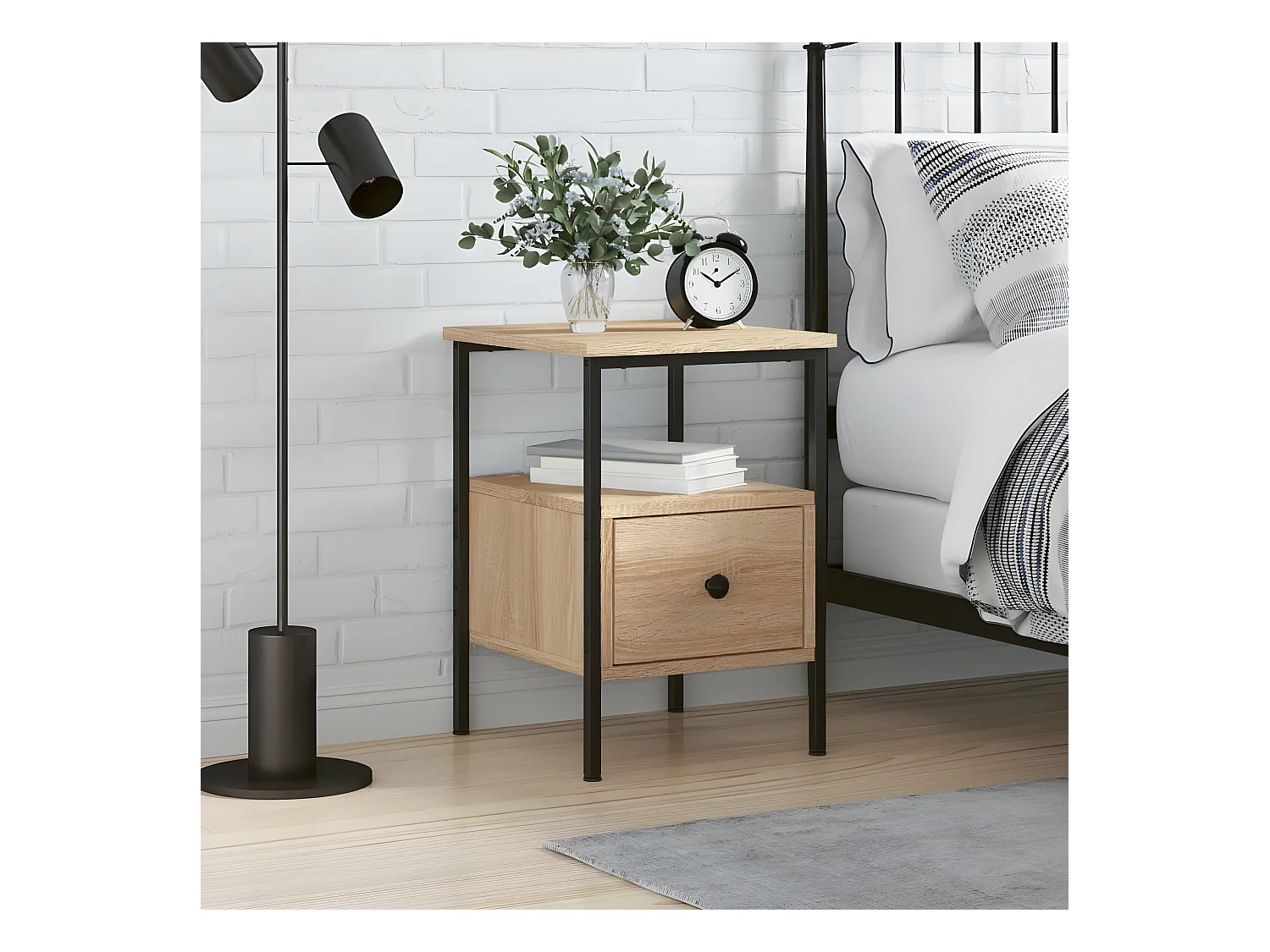 Table de chevet chêne sonoma 34x36x50 cm bois d'ingénierie