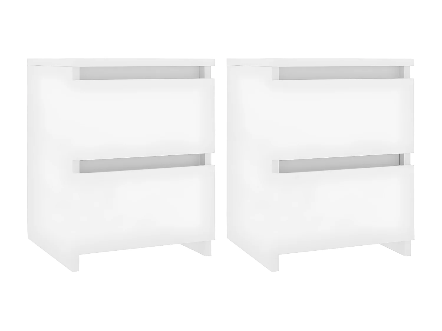 Mesitas de noche 2 unidades madera contrachapada blanco 30x30x40 cm