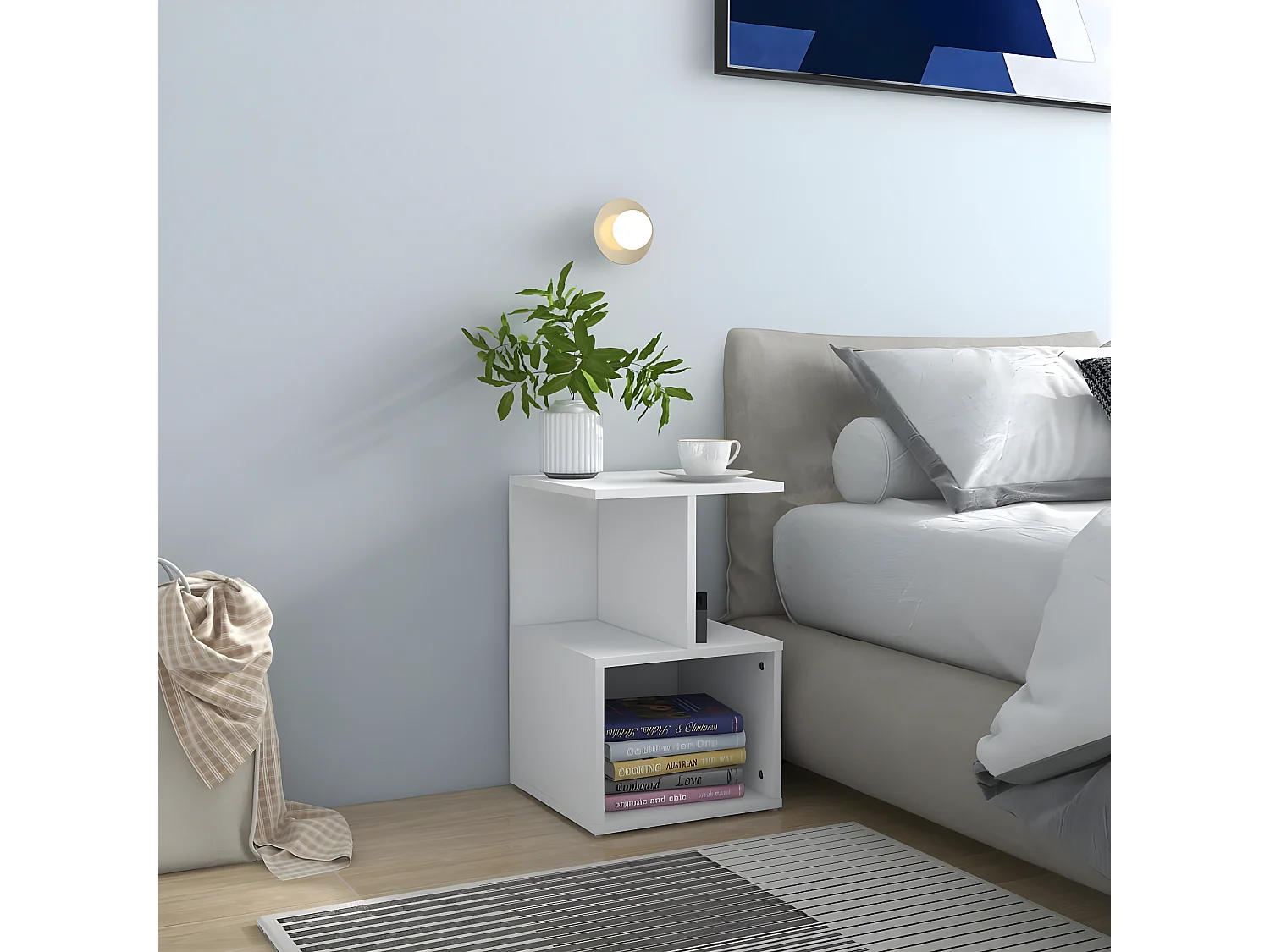 Tables de chevet 2 pièces Blanc 35x35x55 cm Aggloméré