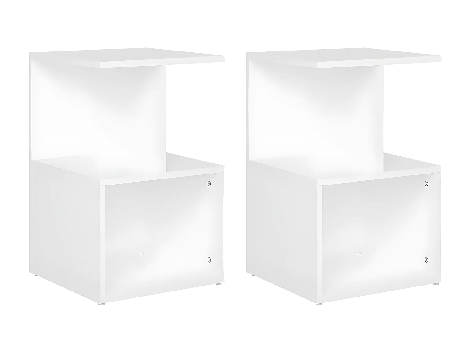 Mesitas de noche 2 unidades madera contrachapada blanco 35x35x55 cm