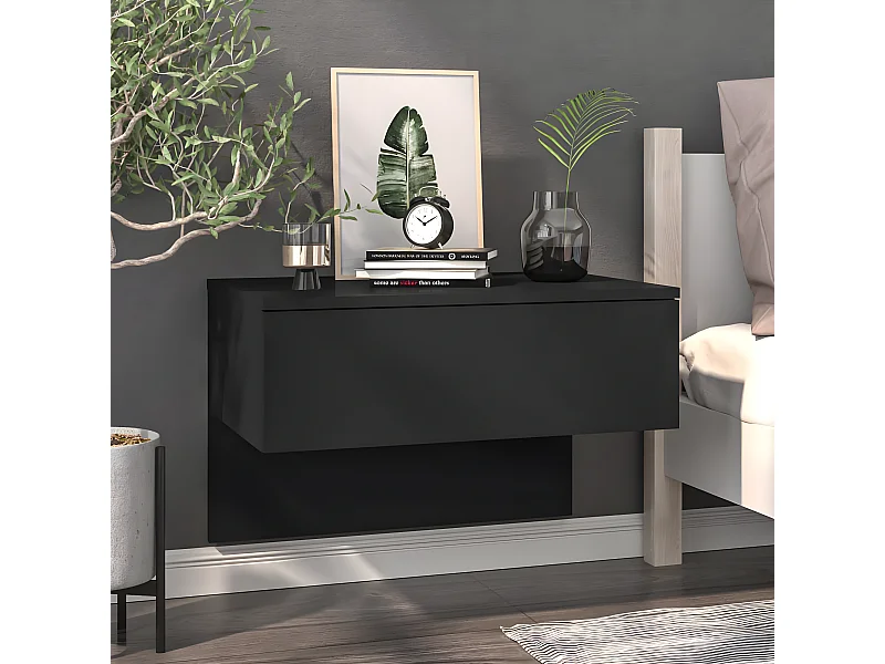 Nachtkastje wandgemonteerd zwart