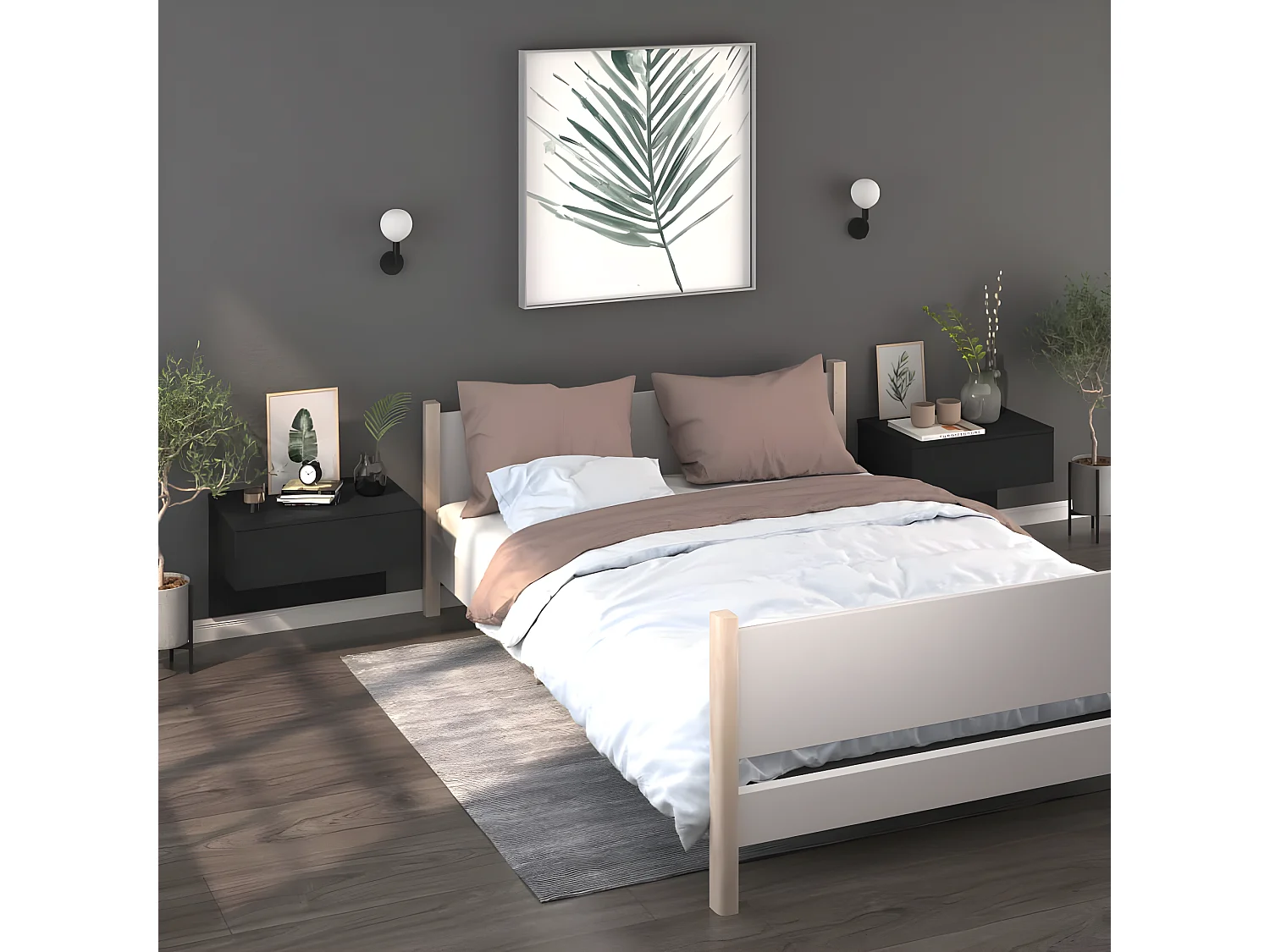 Table de chevet murale Noir