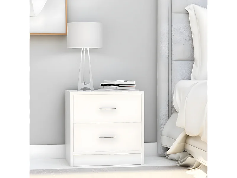 Nachtkastjes 2 st 40x30x40 cm bewerkt hout wit