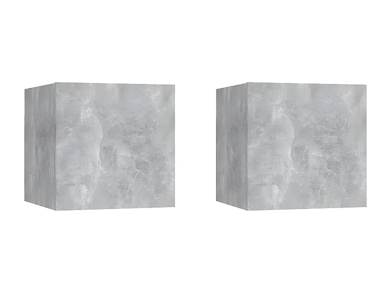 Tables de chevet 2 pièces Gris béton 30,5x30x30 cm Aggloméré