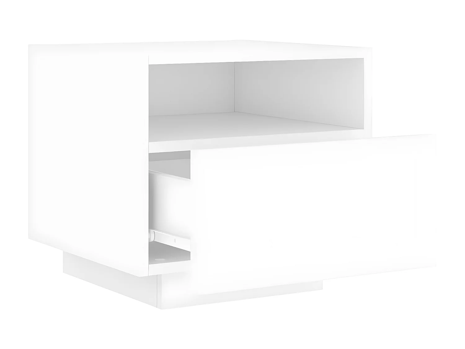 Armoires de chevet avec lumières LED 2 pièces blanc 40x39x37 cm