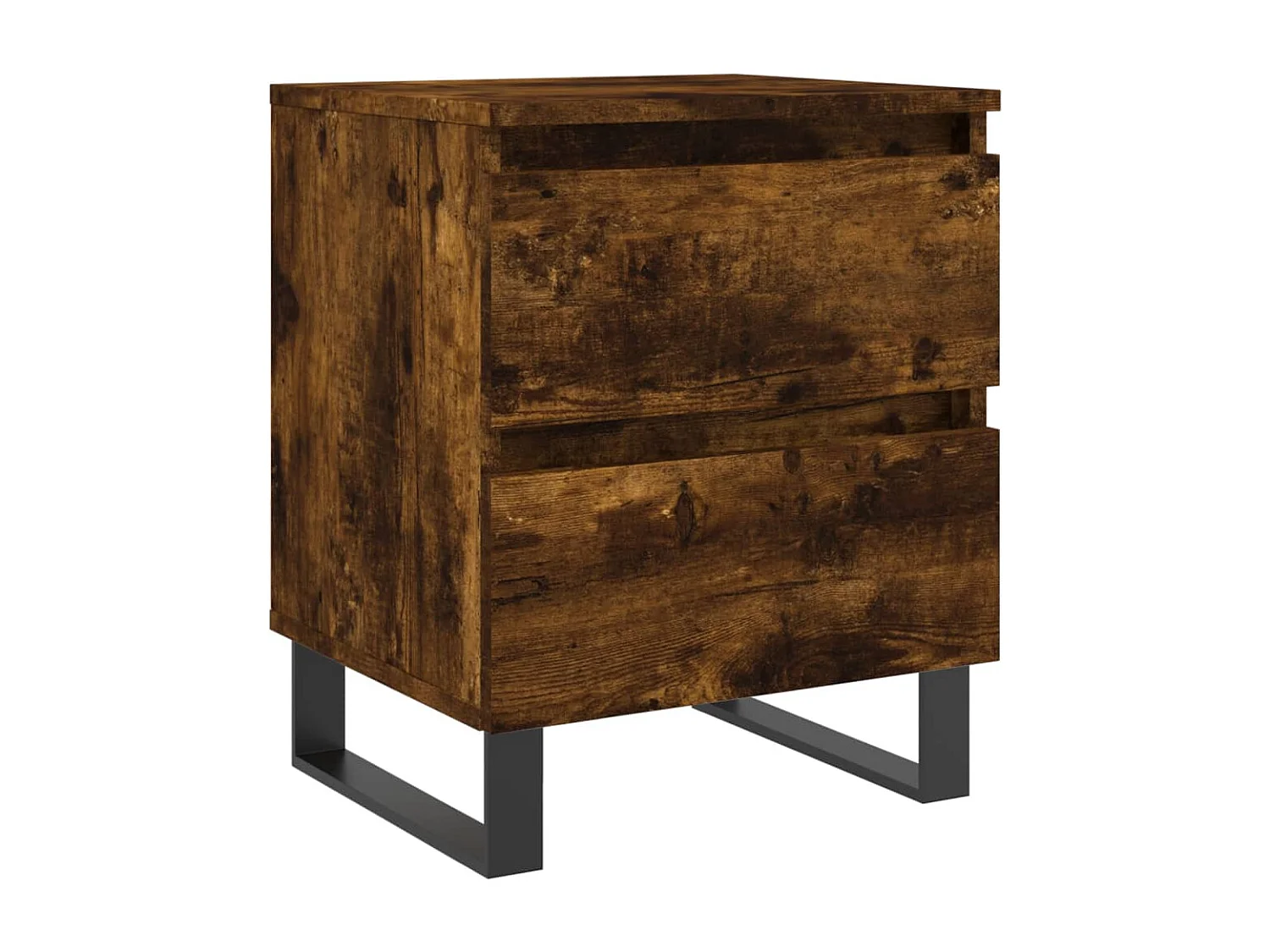 Table de chevet chêne fumé 40x35x50 cm bois d’ingénierie