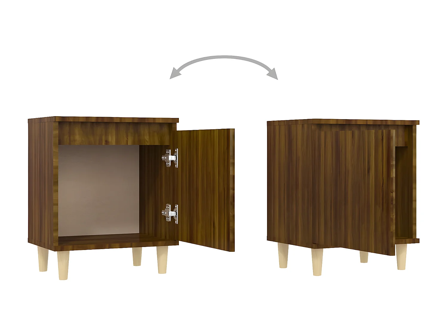 Table de chevet avec pieds en bois Chêne marron 40x30x50 cm